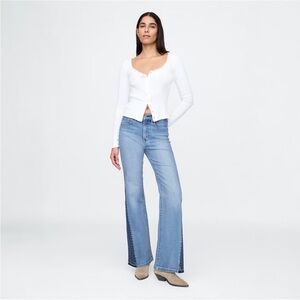 NWT GAP High Rise Patched '70s Flare Jeans 30/10 Petite NWT 28/6L